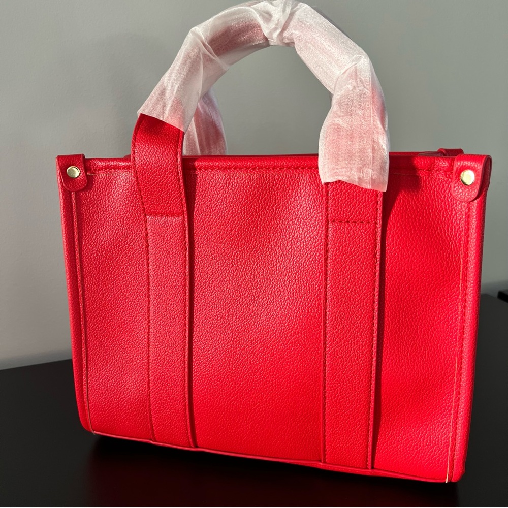 NEW Small The Tote Bag Red and Black Purse Crossbody - Picture 15 of 16